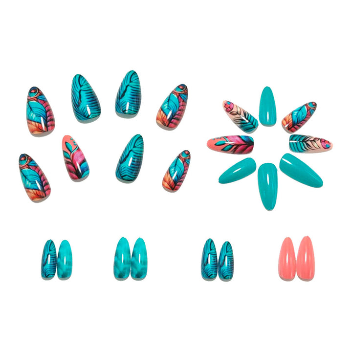 Artificial nail art with creative leaf patterns Kalsten