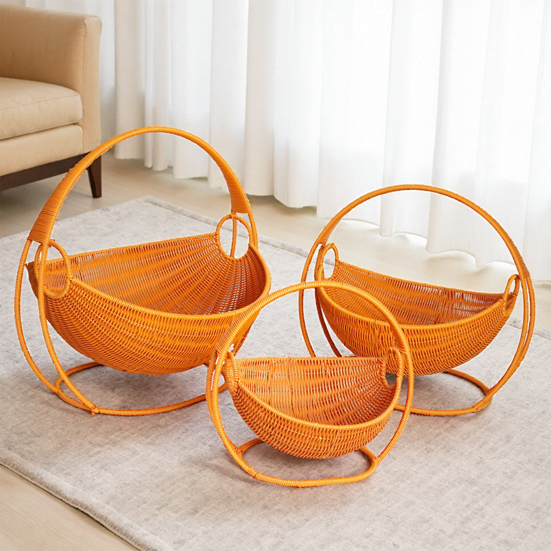 Modern Wicker Fruit Bowl with Stand Kalsten