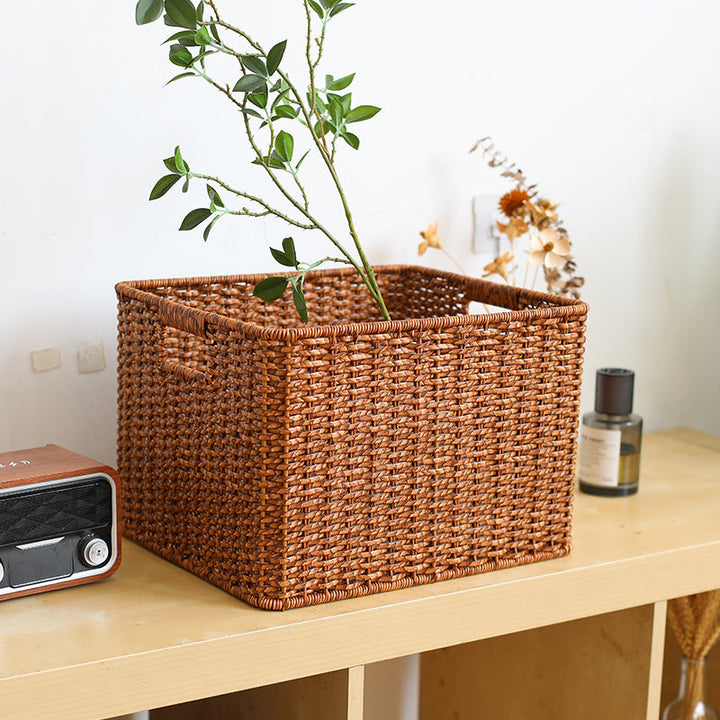 Handwoven Storage Basket with Built-in Handles Kalsten