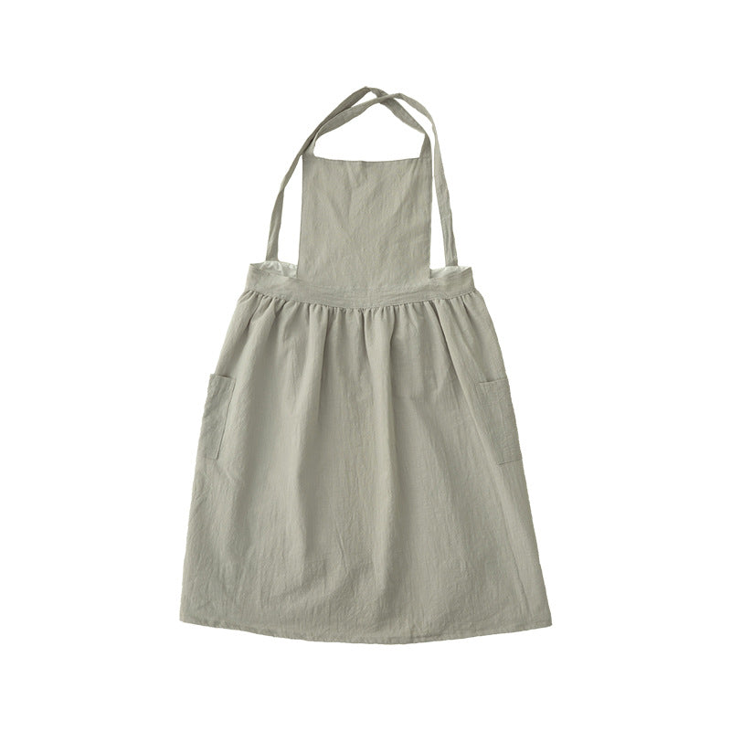 Light cotton dungaree dress with adjustable straps and side pockets
