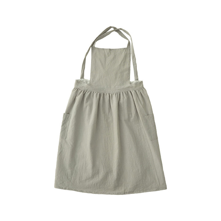 Light cotton dungaree dress with adjustable straps and side pockets