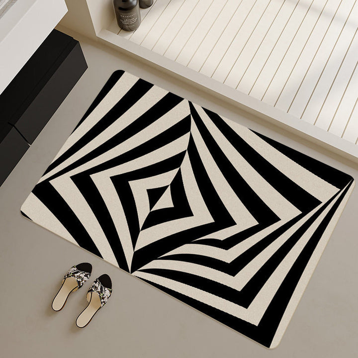 Stylish Geometric Patterned Bath Runner Kalsten