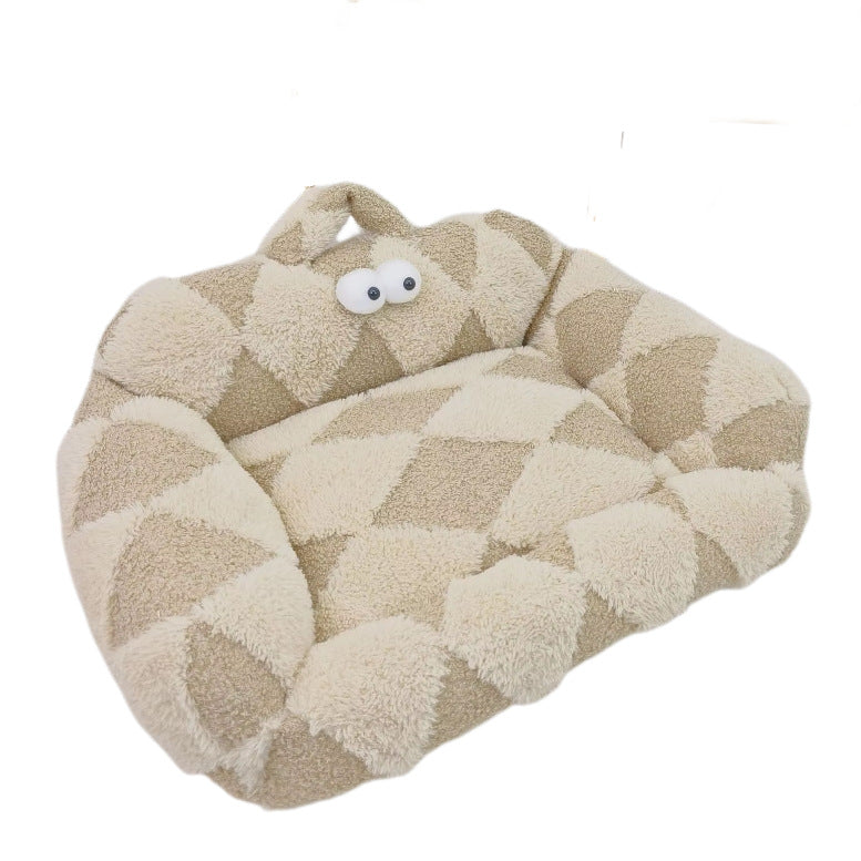 Cozy Diamond-Patterned Dog Bed