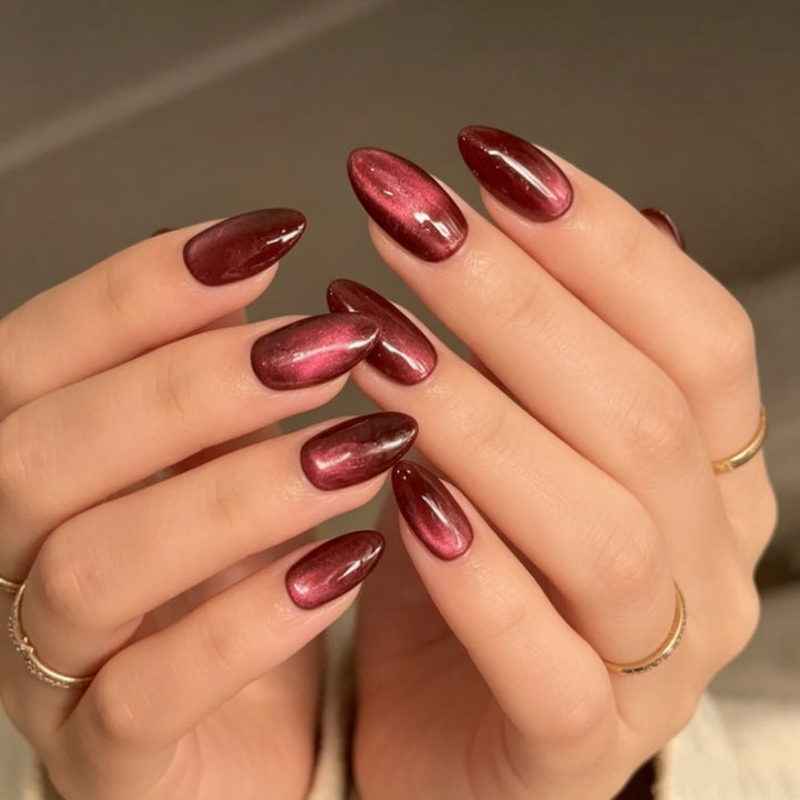 Glossy Ombre Almond-Shaped Press-On Nails Kalsten