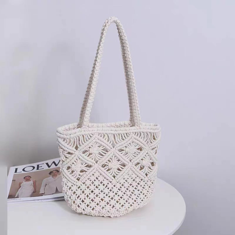 Handcrafted basket bag with floral patterns Kalsten