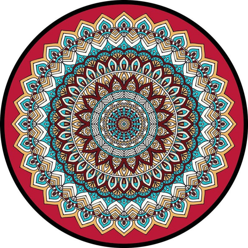 Circular Vintage Floral Area Rug Kalsten