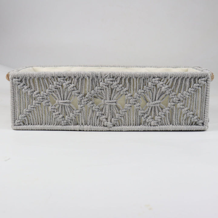 Storage basket with macrame pattern Kalsten