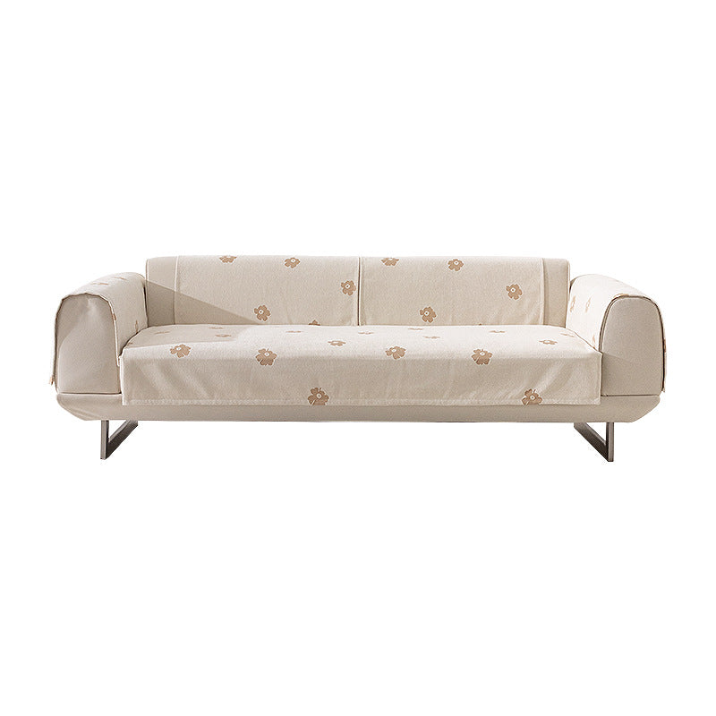 Three-seater sofa with geometric jacquard cover and sleek metal legs Kalsten