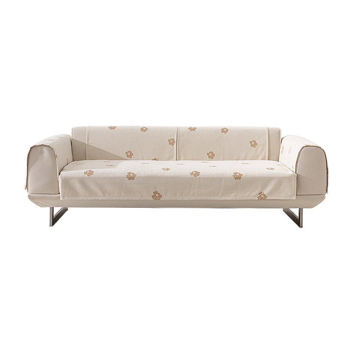 Three-seater sofa with geometric jacquard cover and sleek metal legs Kalsten