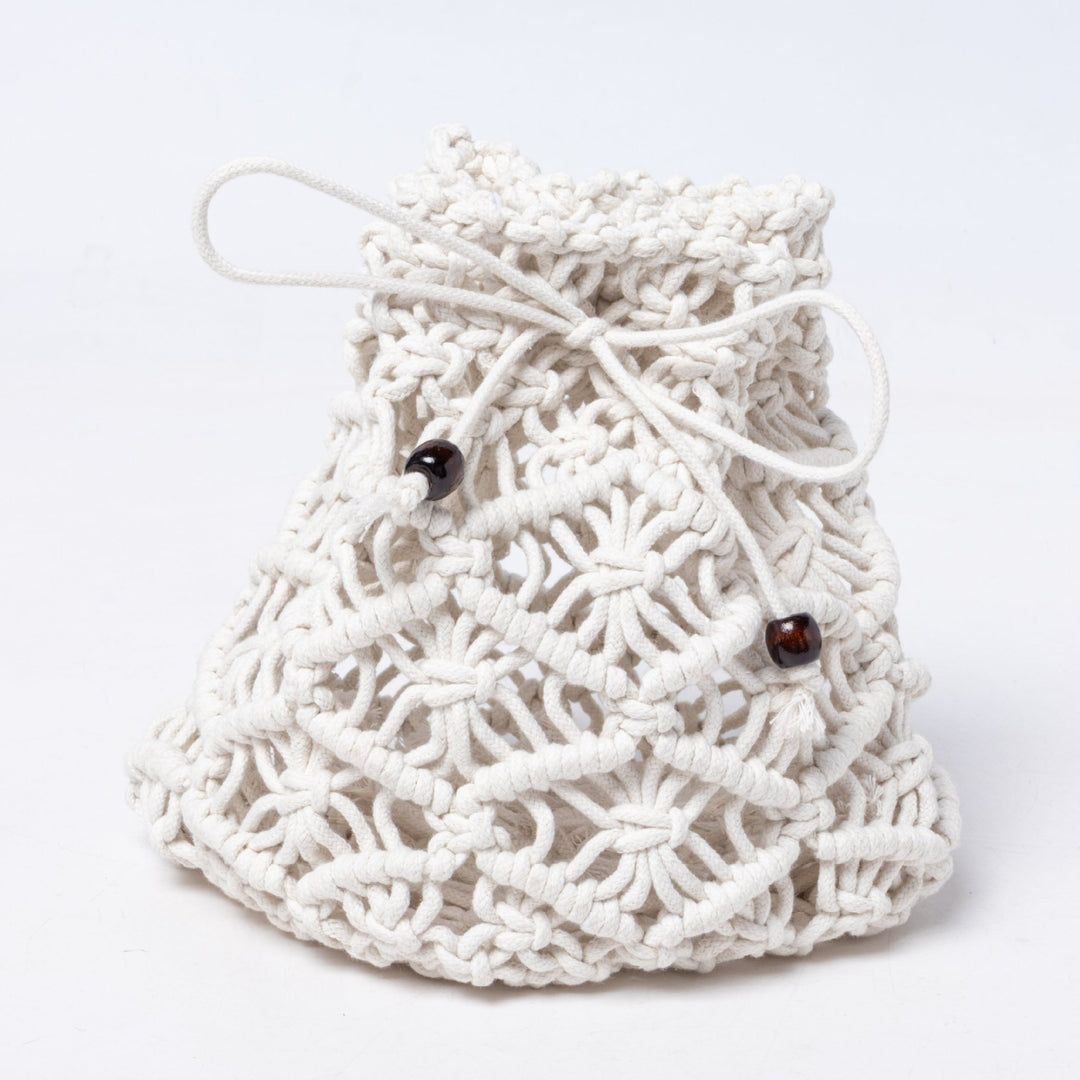Handmade macrame shoulder bag with playful design Kalsten