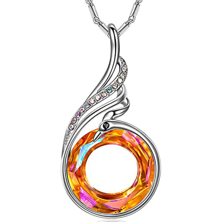 Spiral Swirl Crystal Pendant Necklace Kalsten