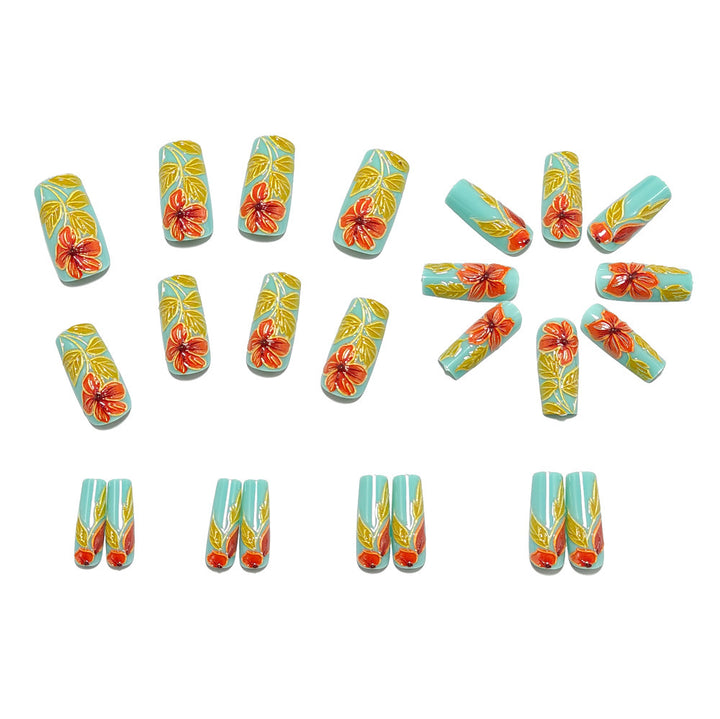 Artificial nails with elaborate 3D flower applications Kalsten