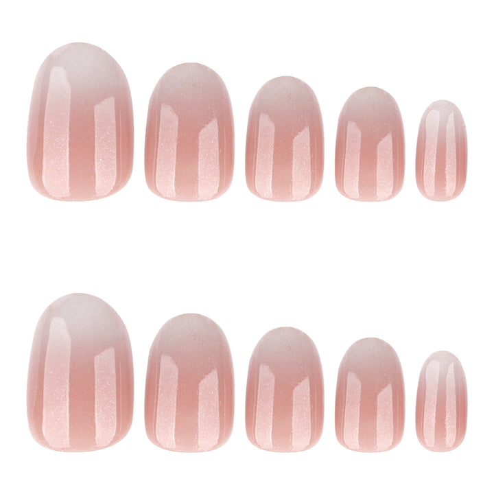 Luxurious nail extensions with elegant glitter ombre coating Kalsten