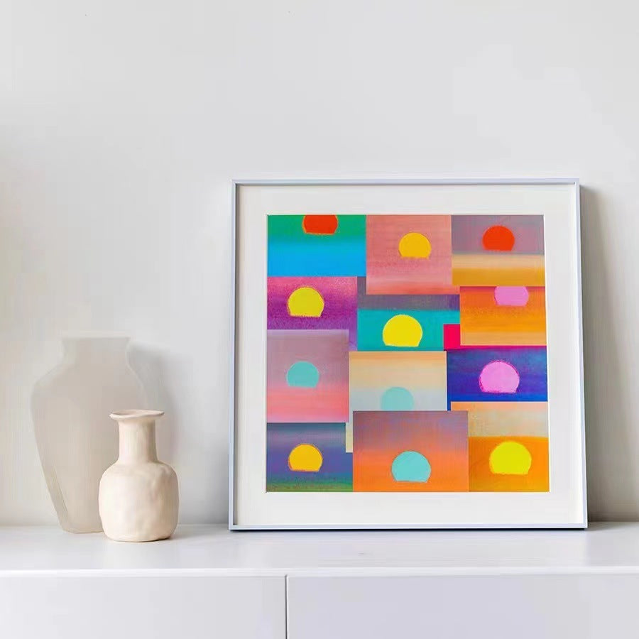 Geometric Abstract Framed Wall Decoration