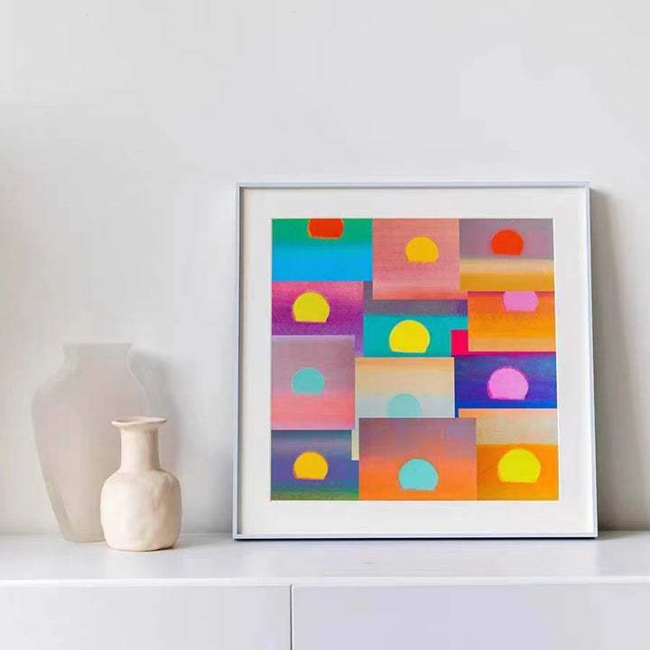 Geometric Abstract Framed Wall Decoration