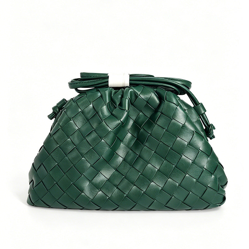Elegant Woven Leather Bucket Bag Kalsten
