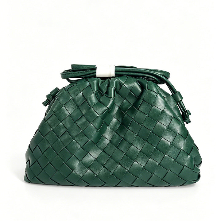 Elegant Woven Leather Bucket Bag Kalsten