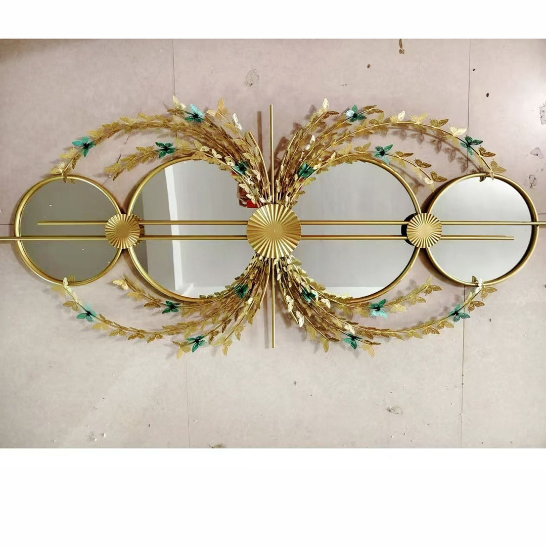Elegant Botanical Wall Mirror with Decorative Floral Accents Kalsten