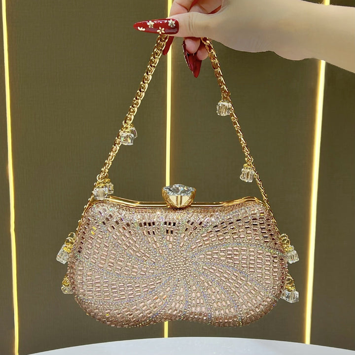 Sparkling Crystal-Studded Evening Handbag
