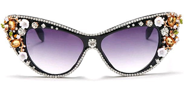 Ladies Glamorous Cat-Eye Sunglasses with Sparkling Jewelry Elements Kalsten