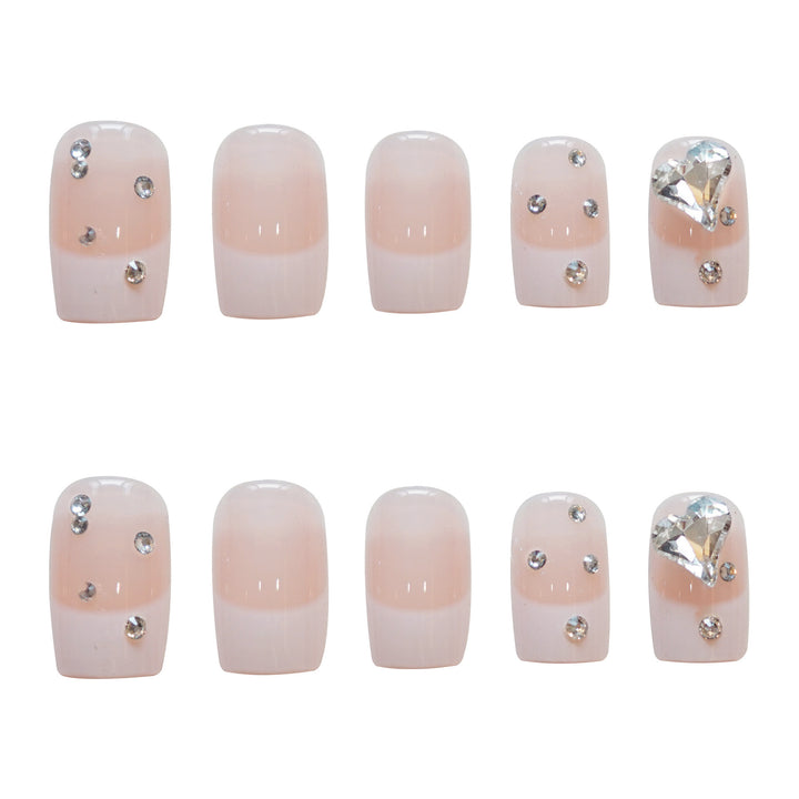 Elegant Rhinestone-Accent Press-On Nail Set