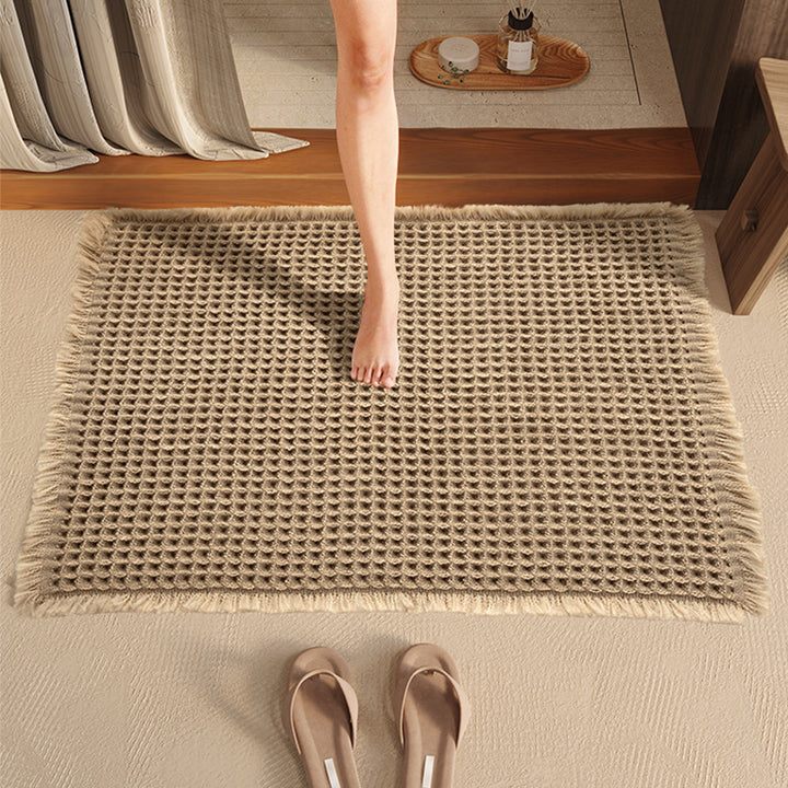 Woven Textured Bathroom Rug