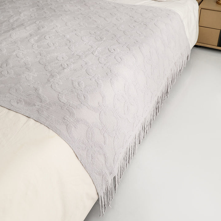 Decorative Fringe Throw Blanket Kalsten