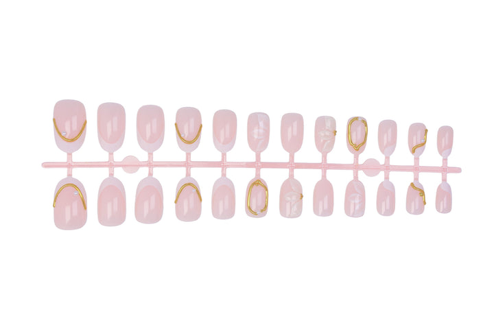 Elegant artificial nail set with romantic floral decorations Kalsten