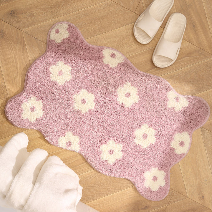 Floral Shaped Plush Bath Mat