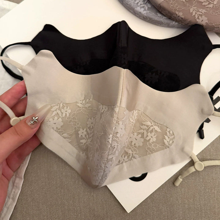 Lace-Panel Breathable Reusable Face Mask with Adjustable Ear Loops Kalsten