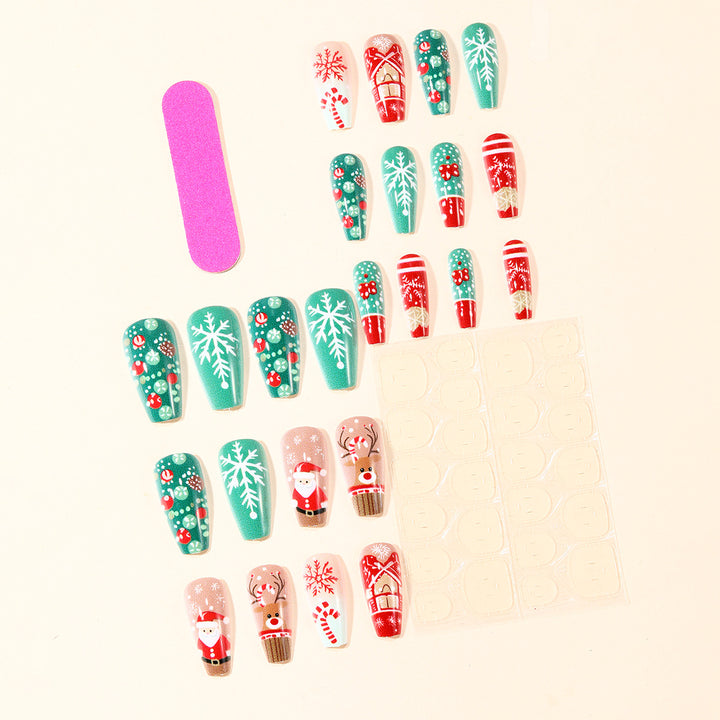 Festive Christmas-Themed 3D Nail Art Extensions Kalsten