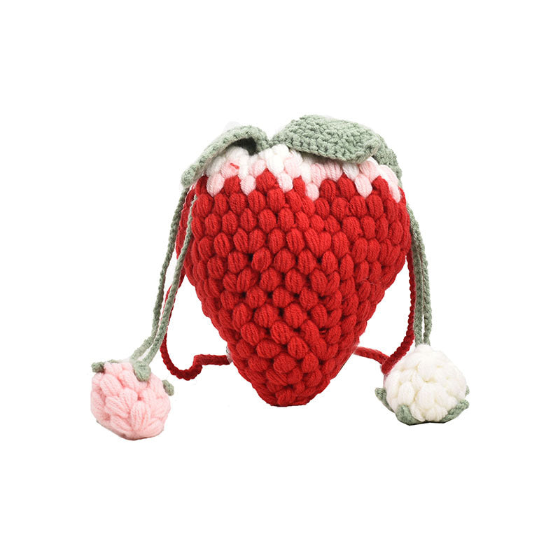 Cute Strawberry-Shaped Crochet Bag