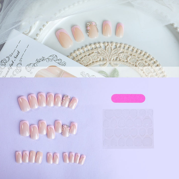 Artificial nails with romantic pink tips Kalsten