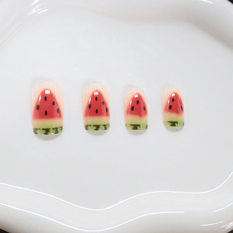 Watermelon-Inspired Nail Art Kalsten