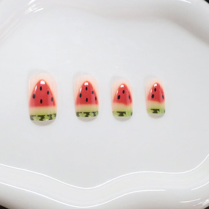Watermelon-Inspired Nail Art Kalsten