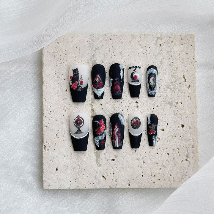 Artistic Themed Press-On Nail Art Collection