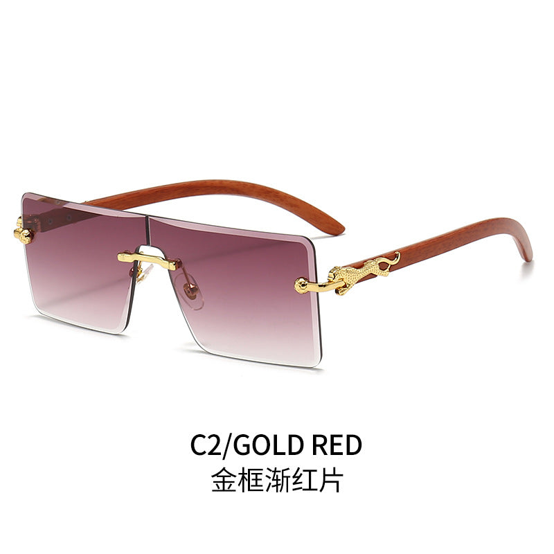 Women oversized fashionable sunglasses with luxurious wood and metal elements Kalsten