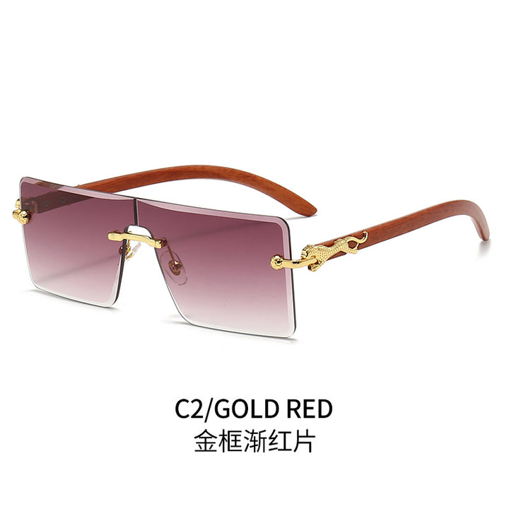 Women oversized fashionable sunglasses with luxurious wood and metal elements Kalsten