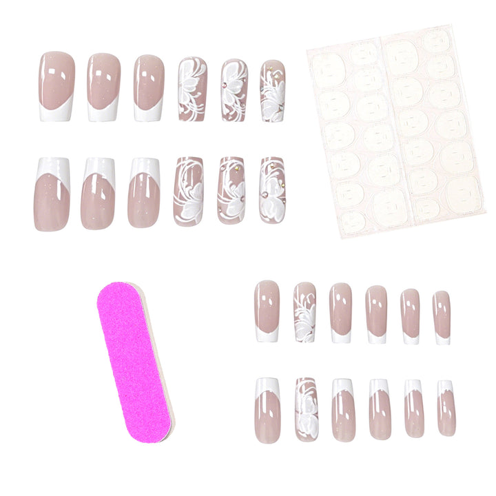 Elegant Floral Acrylic Nail Art Kalsten