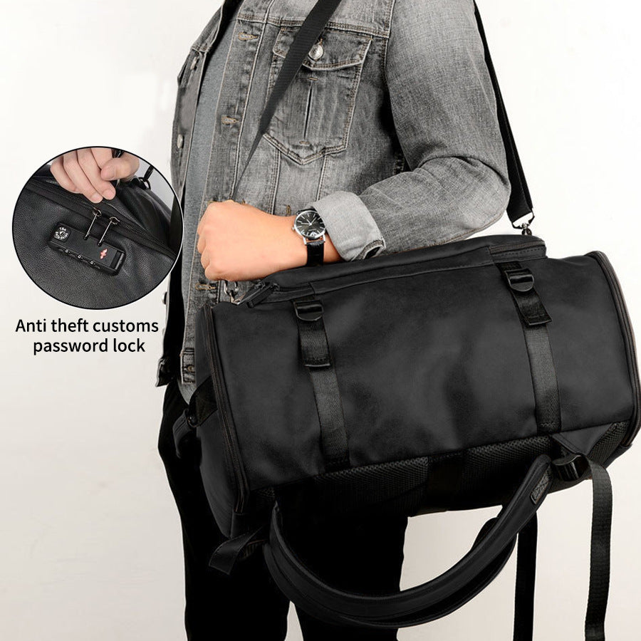 Premium Leather Rolltop Backpack