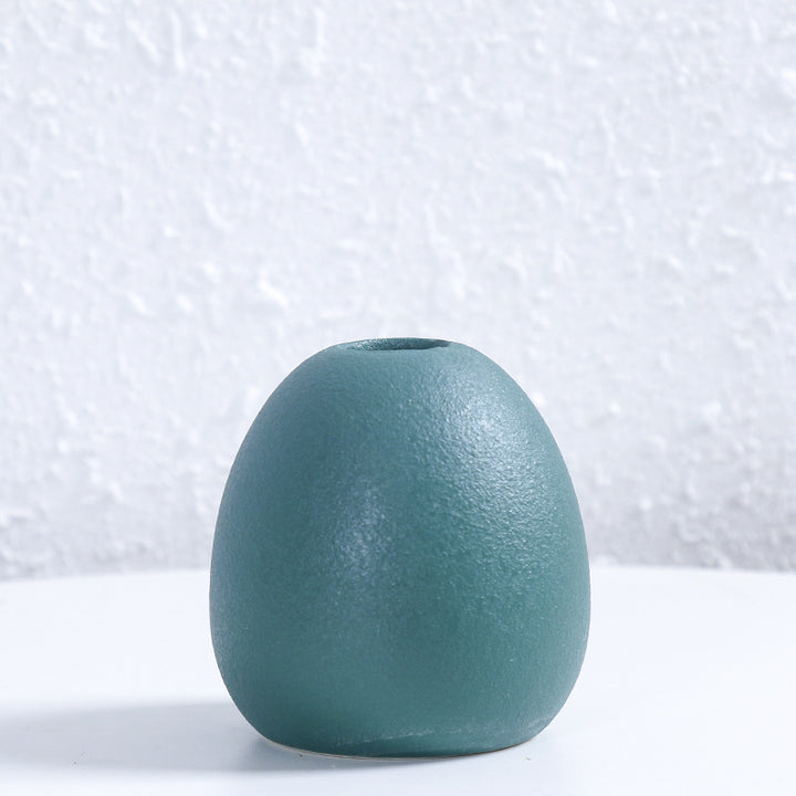 Contemporary Egg-Shaped Ceramic Flower Vase Kalsten