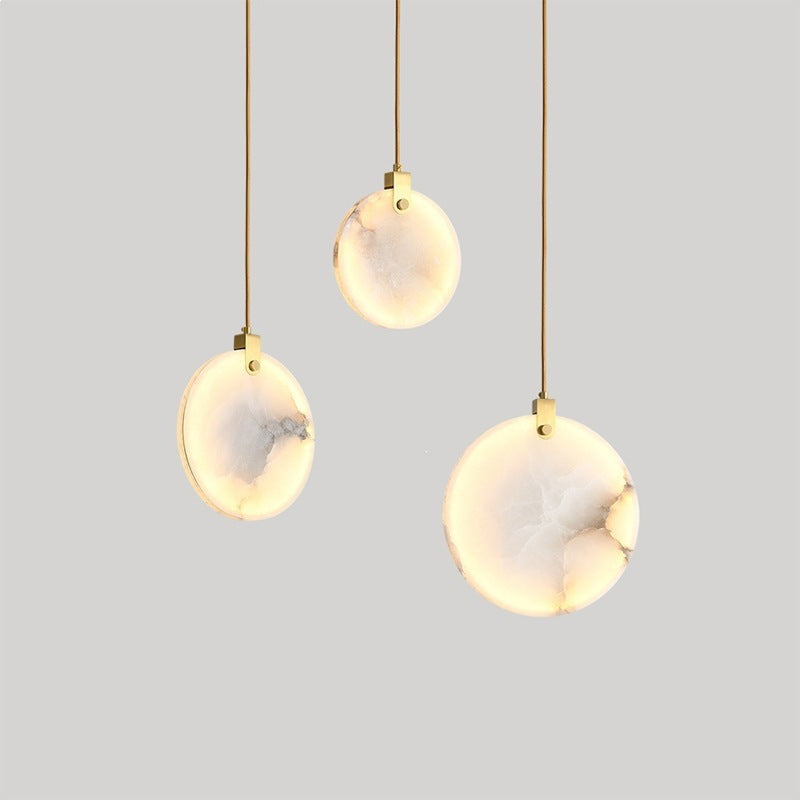 Elegant Marble Circle Pendant Light