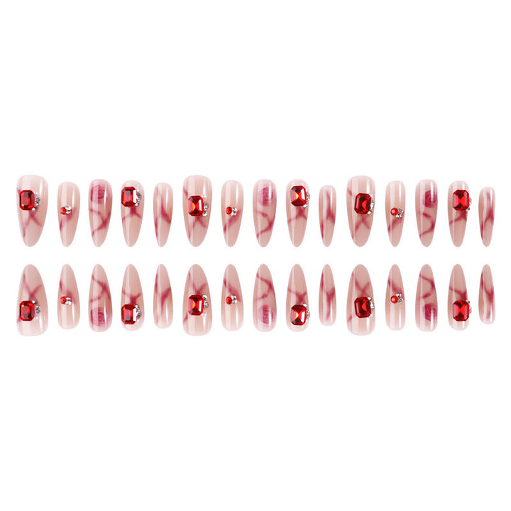 Decorative Almond-Shaped Press-On Nails