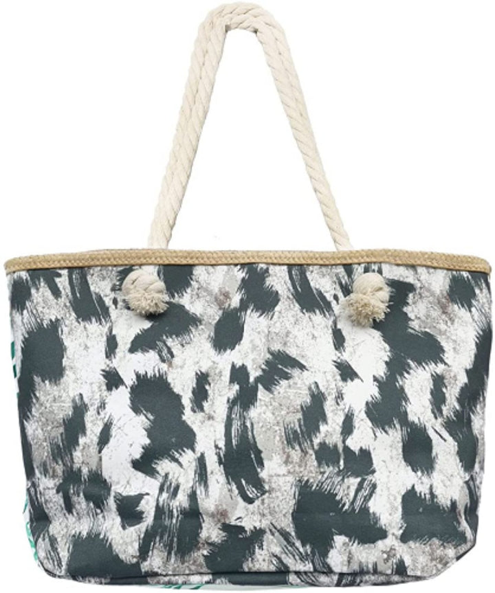 Large tote bag with tropical leaf design Kalsten