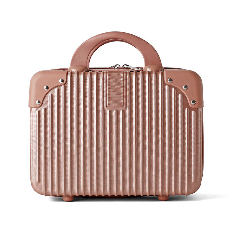 hard-shell travel cosmetic case with double-zip closure top handle and protective feet Kalsten
