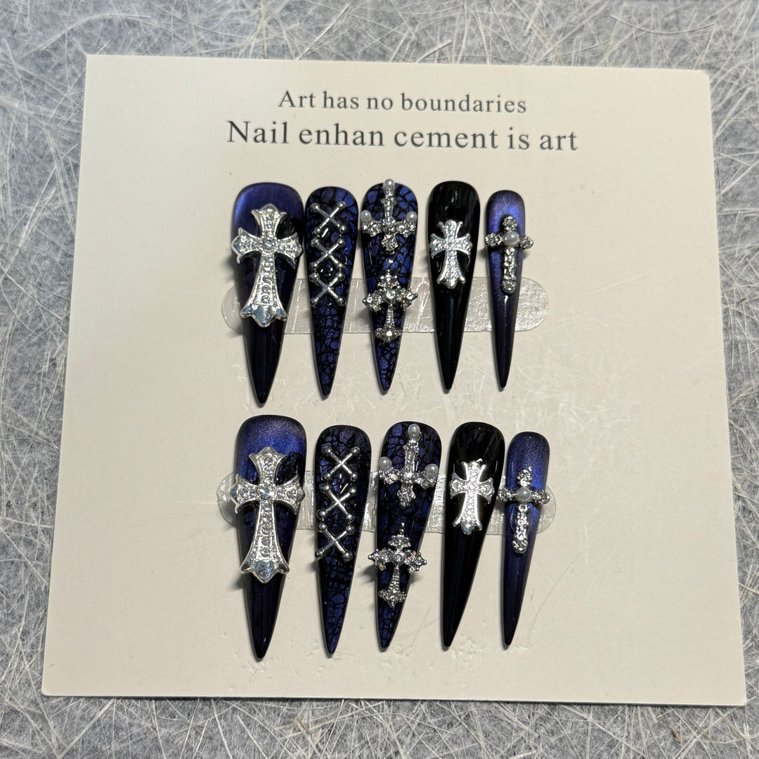 Gothic Cross Design Press-On Nails