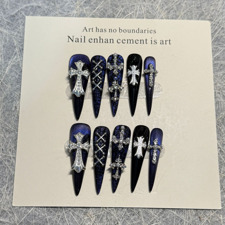 Gothic Cross Design Press-On Nails