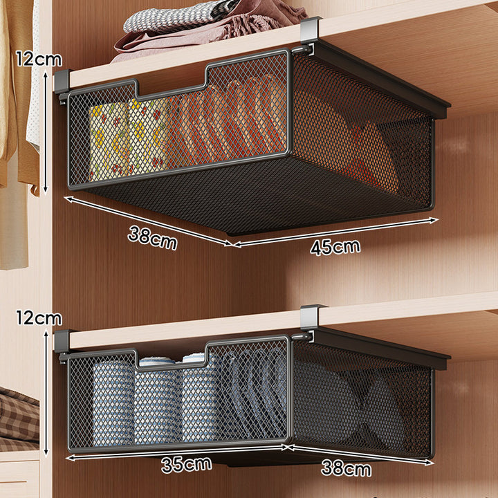 Under-Shelf Pull-Out Mesh Storage Basket