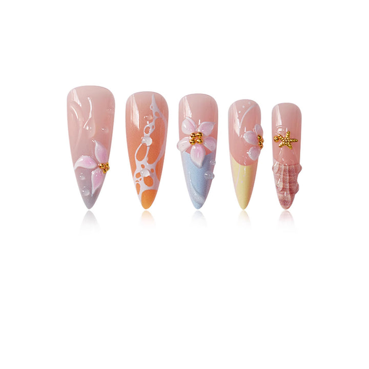 Premium Floral Art Press-On Nails Kalsten