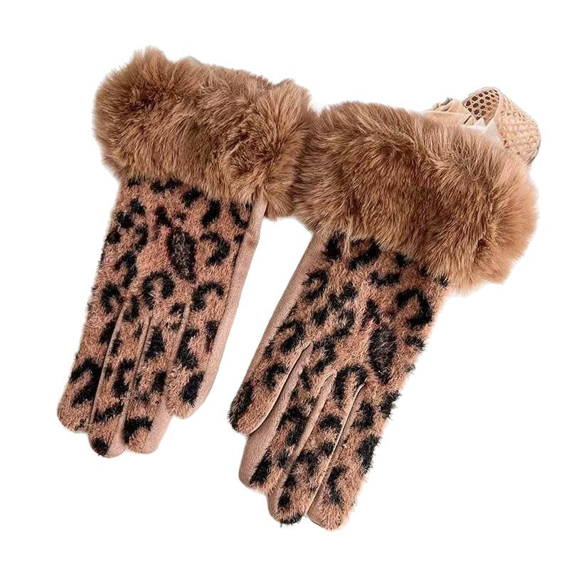 Elegant Leopard Print Touchscreen Gloves Kalsten